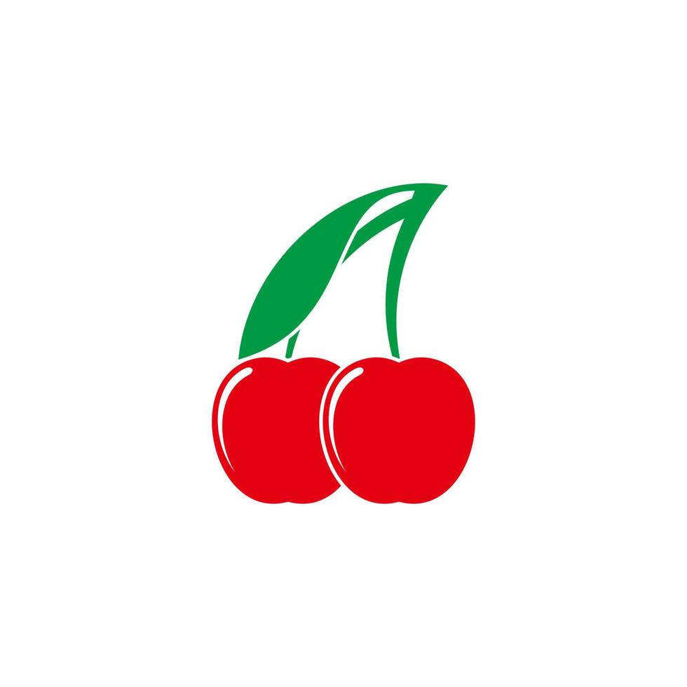 étiquette de fruits cerise douce conception géométrique symbole logo vecteur