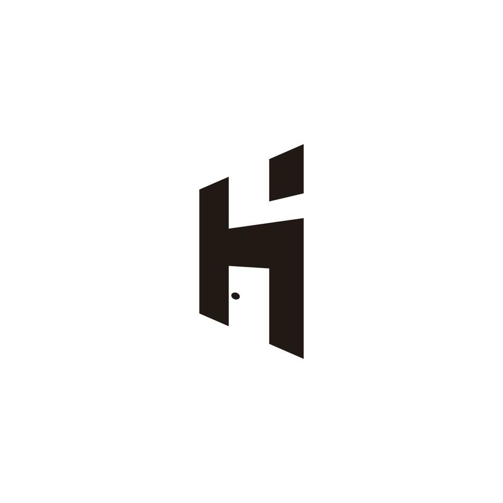 lettre h bâtiment fenêtre porte logo géométrique simple vecteur