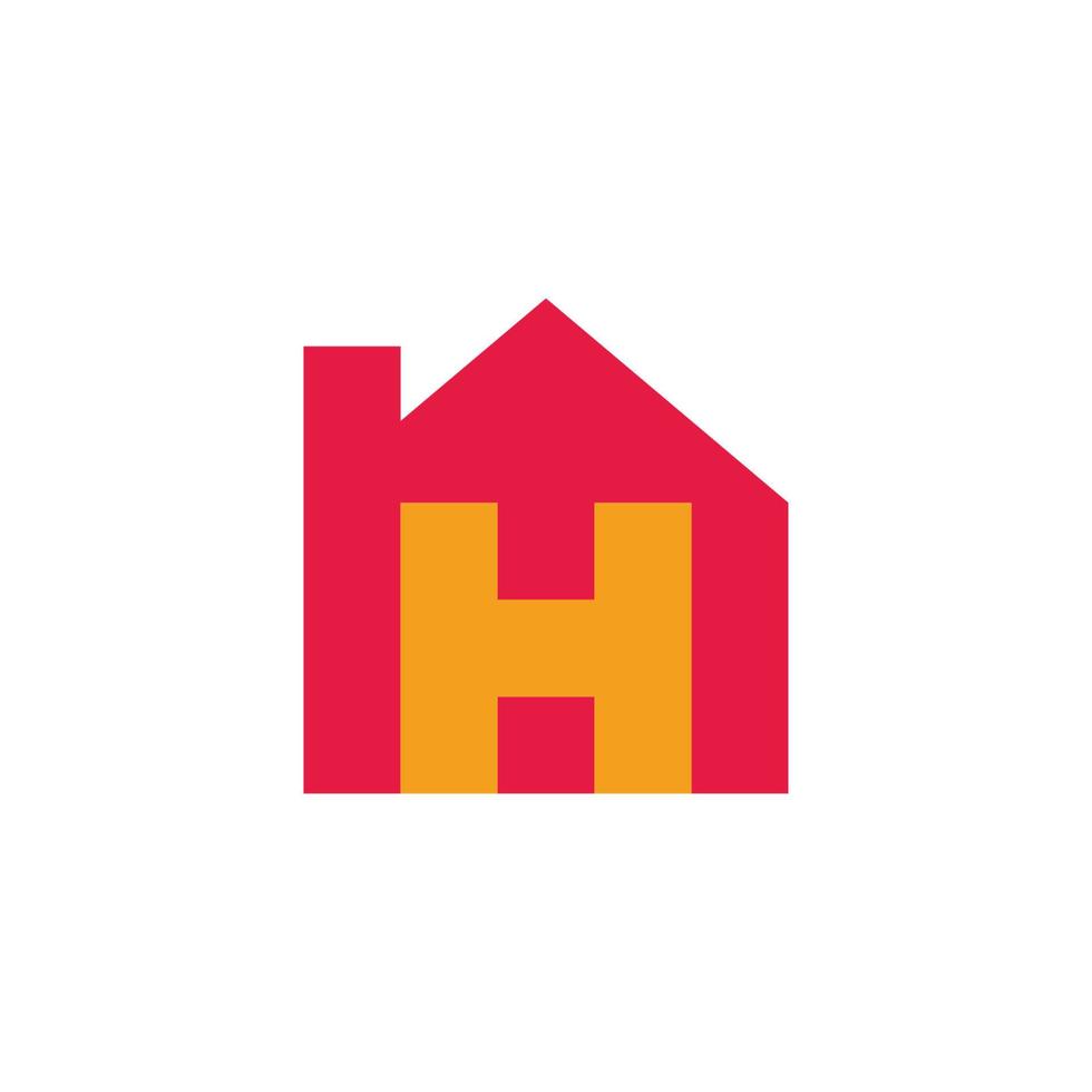 lettre h house coloré heureux fun design logo vecteur