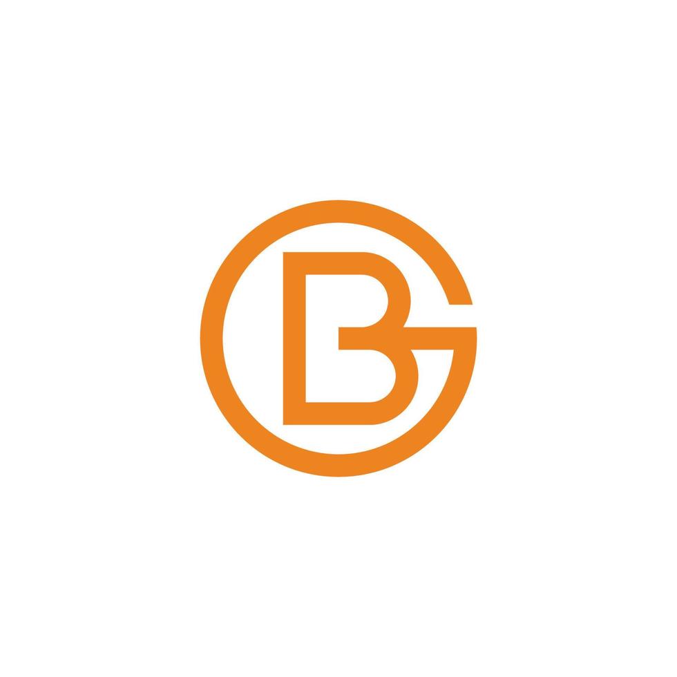 lettre gb cercle lié vecteur logo géométrique rond