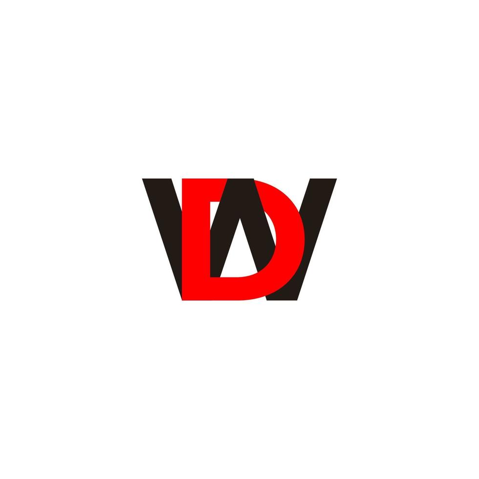 lettre dw lié vecteur logo coloré