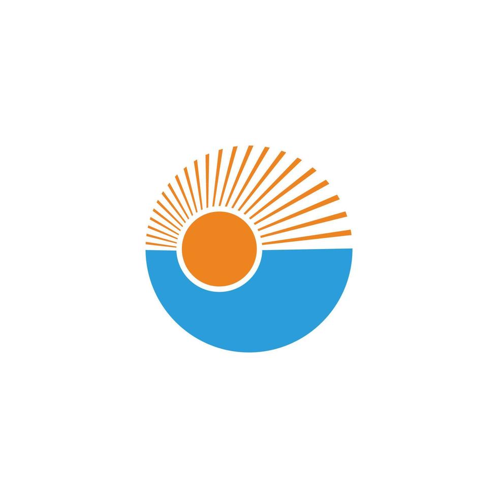 vecteur de logo géométrique simple cercle mer lumière soleil