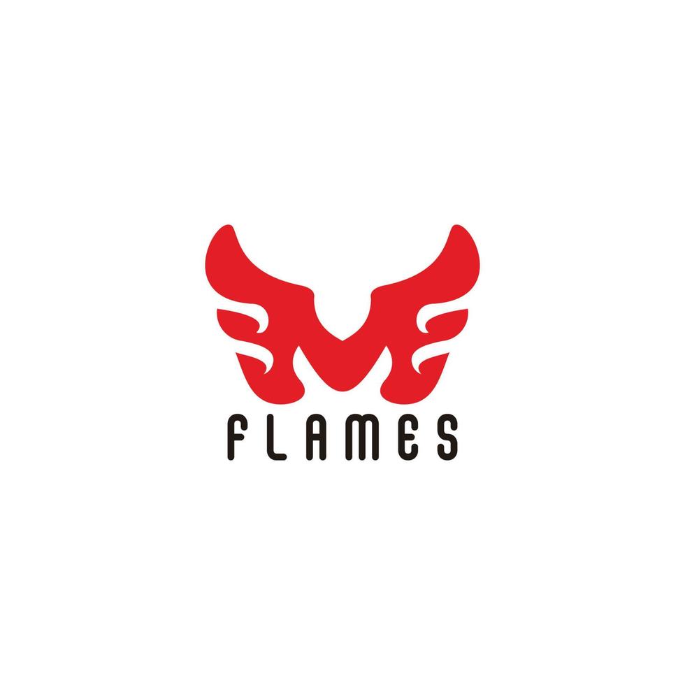 lettre mf flamme rouge design géométrique logo vecteur