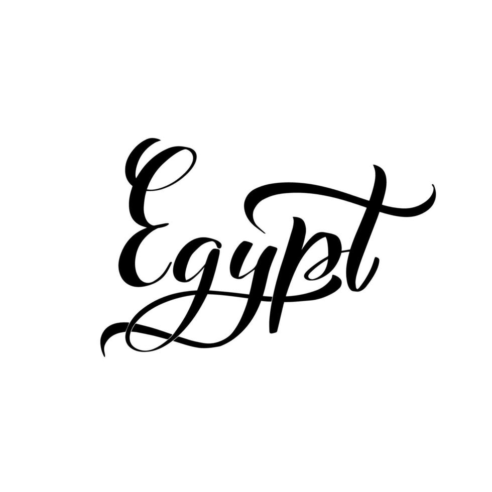 lettrage au pinceau manuscrit inspirant egypte. illustration de calligraphie vectorielle isolée sur fond blanc. typographie pour bannières, badges, cartes postales, t-shirts, impressions, affiches. vecteur