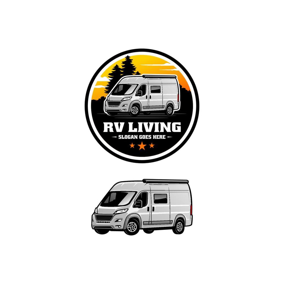 vecteur de logo camping-car ou camping-car