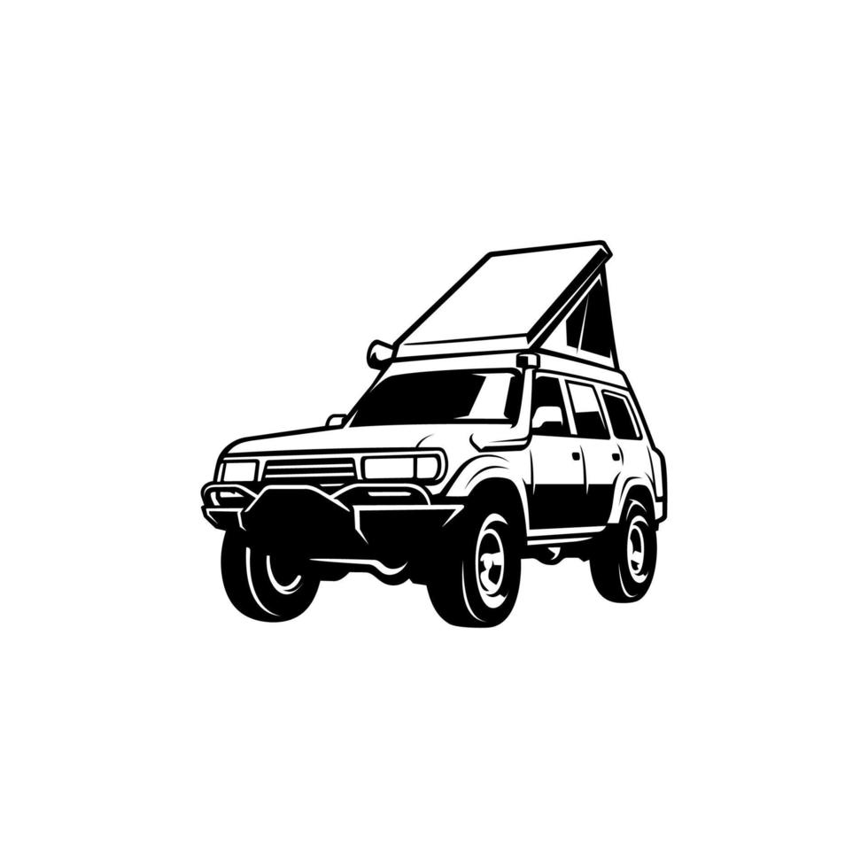 camping-car avec vecteur d'illustration de tente pop up