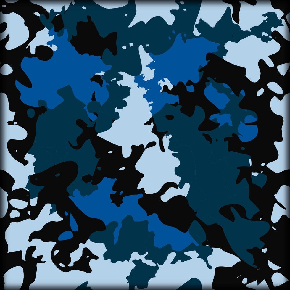 motif sans couture de camouflage en illustration vectorielle noir et bleu vecteur