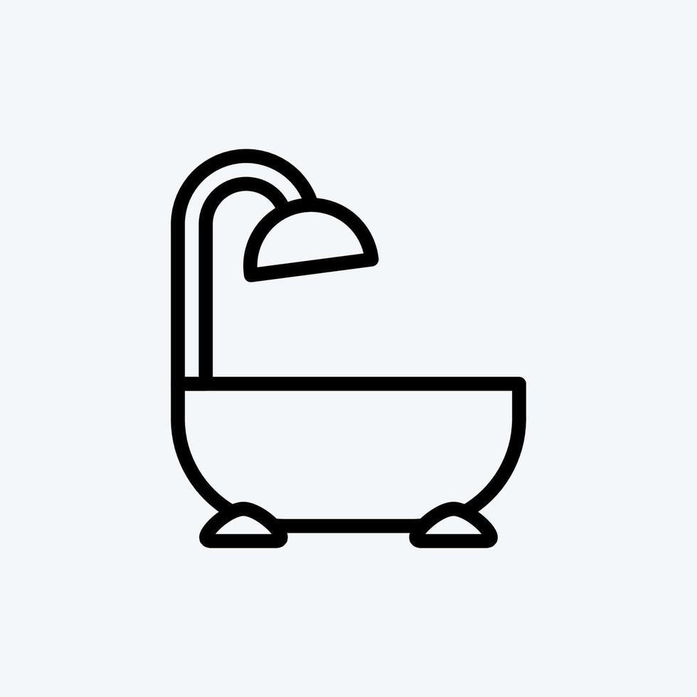 icône salle de bain. adapté au symbole de l'éducation. style de ligne. conception simple modifiable. vecteur de modèle de conception. simple illustration