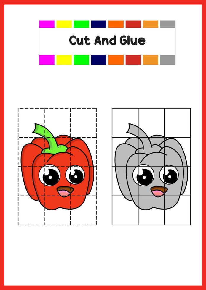 livre de coloriage pour les enfants poivron vecteur