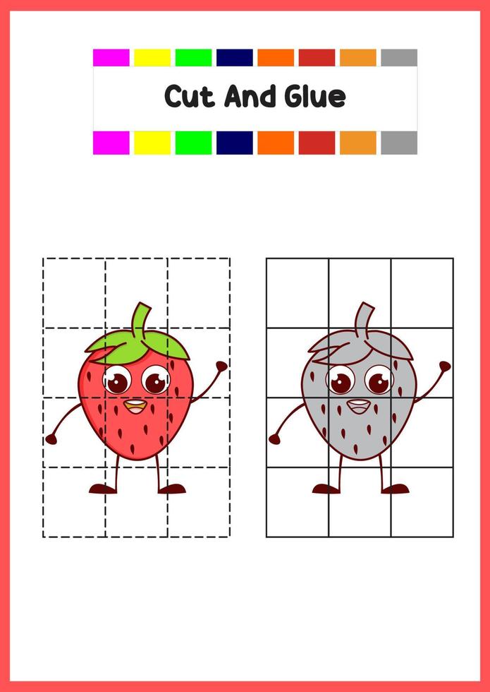 livre de coloriage pour enfants fraise vecteur