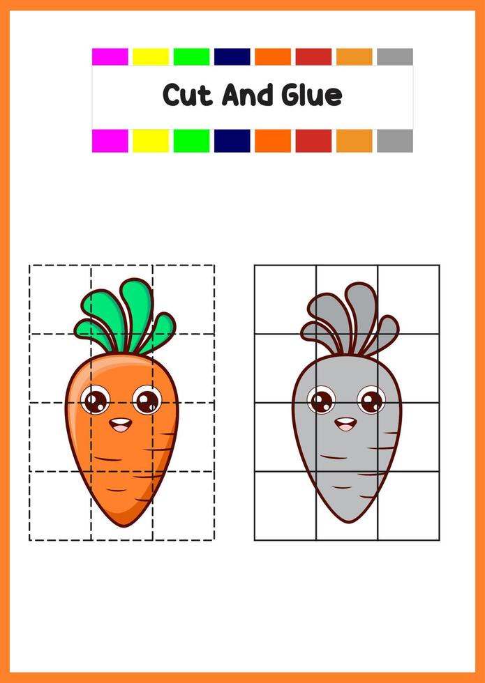 livre de coloriage pour les enfants carotte mignonne vecteur