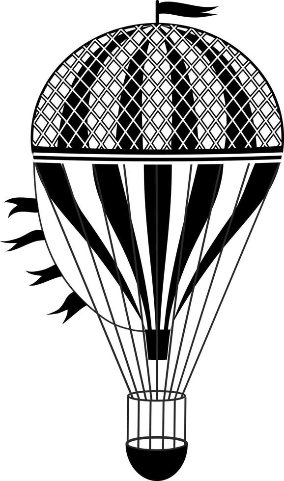 illustration d'aérostat. noir et blanc, montgolfières. illustration vectorielle vecteur