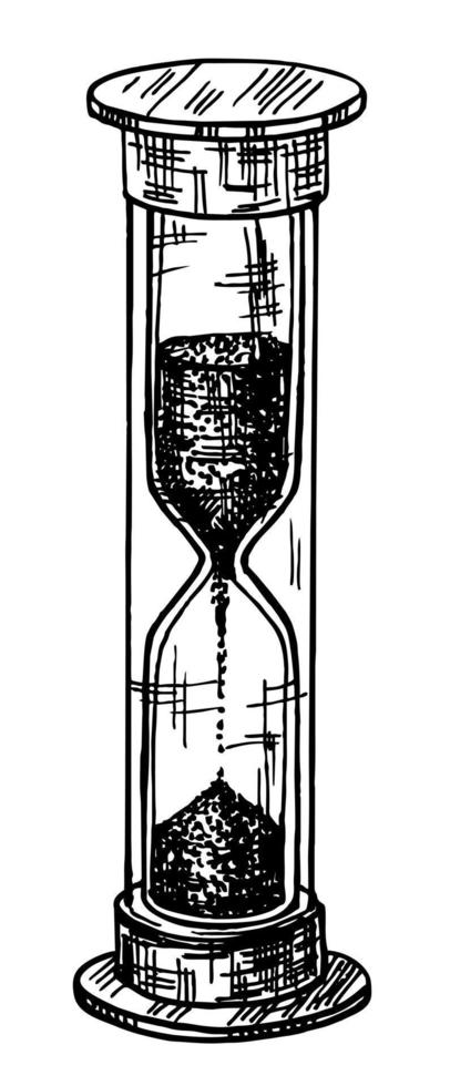 croquis de sablier style rétro vintage vecteur