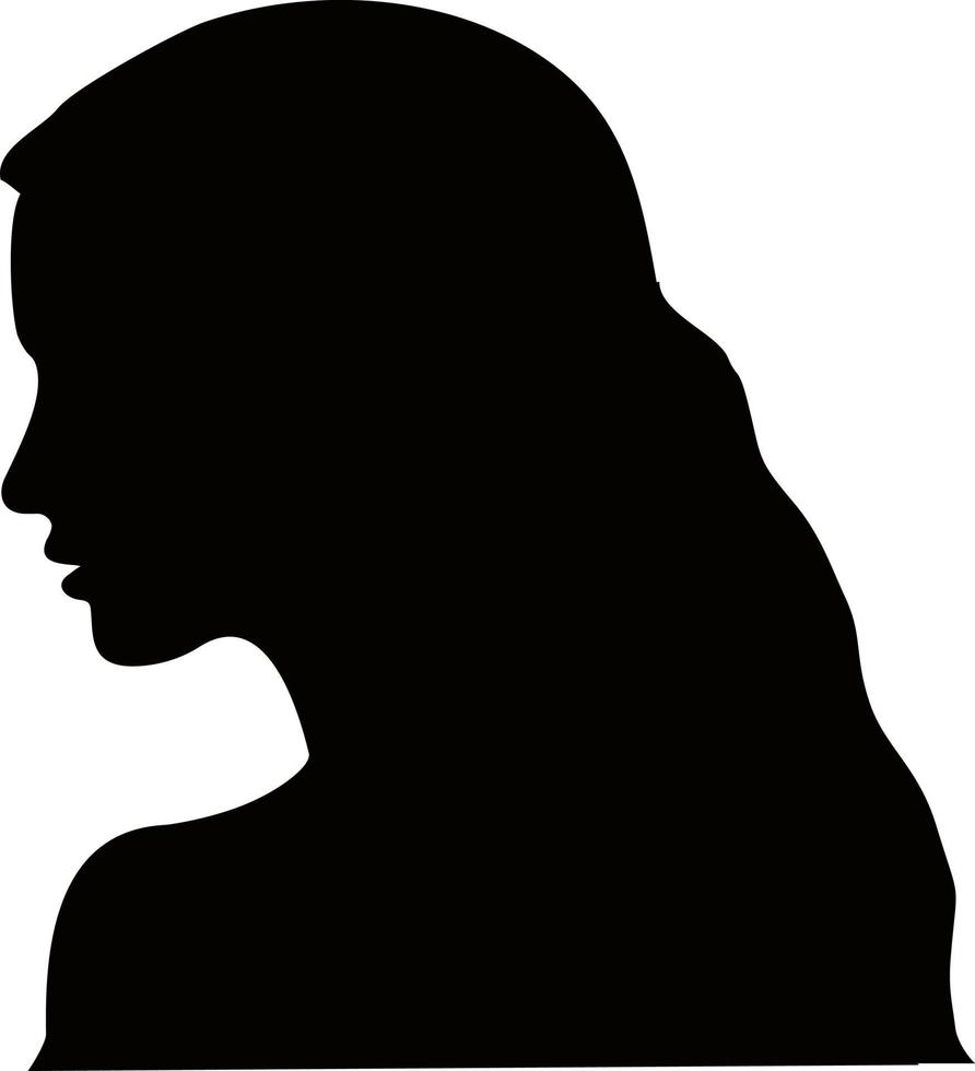 silhouette de femme vue de côté visage isolé illustration vectorielle vecteur