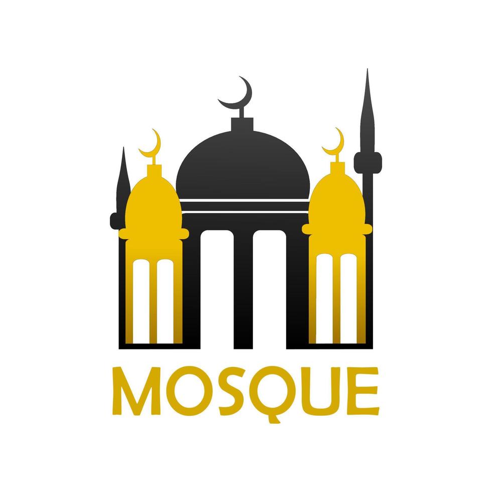 illustration de conception de modèle de logo de mosquée, emblème, conception de concept et symbole vecteur