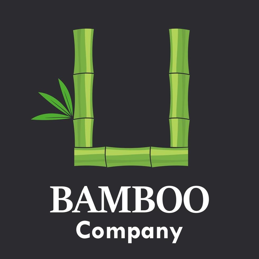 lettre u illustration de modèle de logo en bambou. adapté à votre entreprise. vecteur