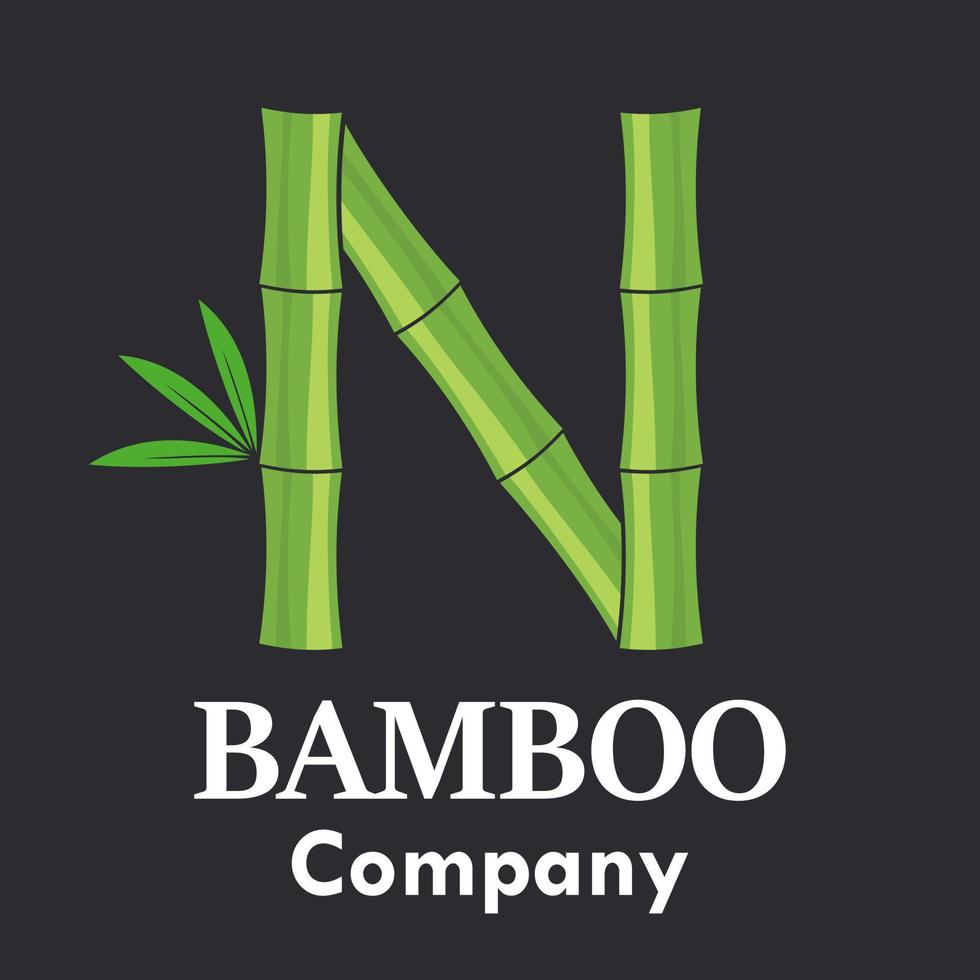 lettre n illustration de modèle de logo en bambou. adapté à votre entreprise. vecteur