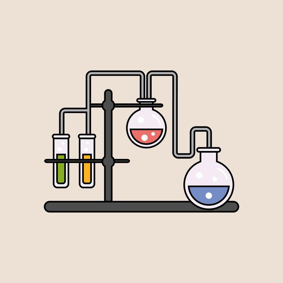 conception de vecteur d'icônes de laboratoire chimique