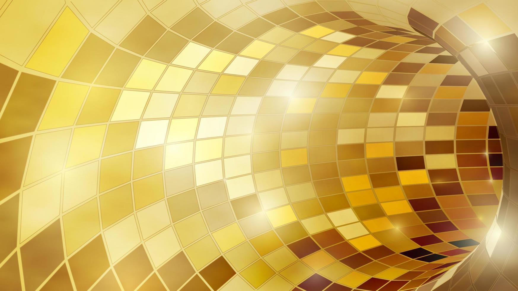 tunnel de mosaïque poligonal doré brillant brillant pour des vacances festives vecteur