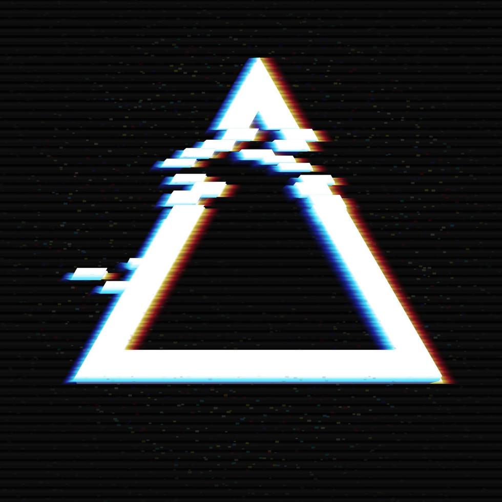 conception de cadre de triangle glitched. arrière-plan moderne de style glitch déformé. vecteur