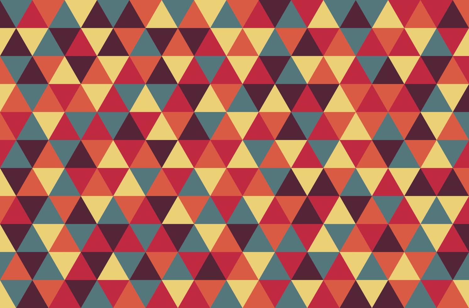 fond de motif de formes de triangle coloré rétro. vecteur