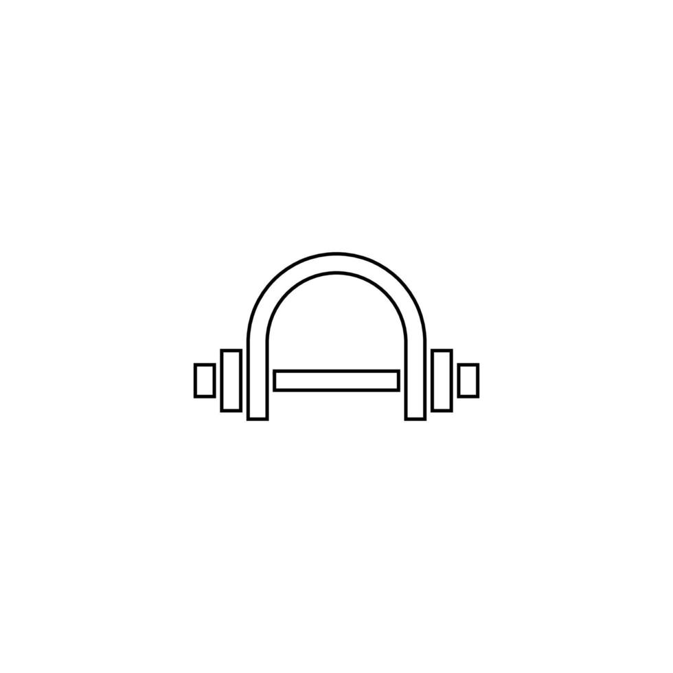 modèle de conception de logo de gym fitness musique. icône d'haltères et d'haltères. illustration de l'art vectoriel