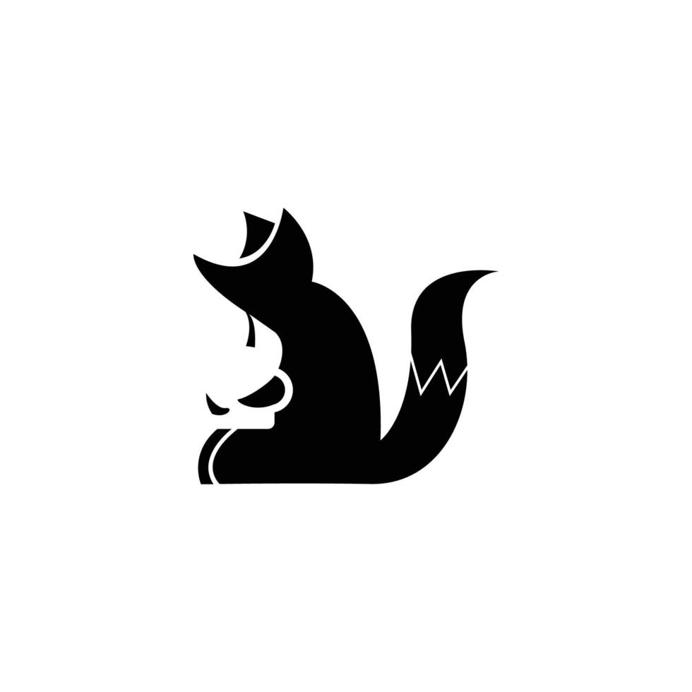 logo de concept de conception simple moderne animal renard créatif vecteur