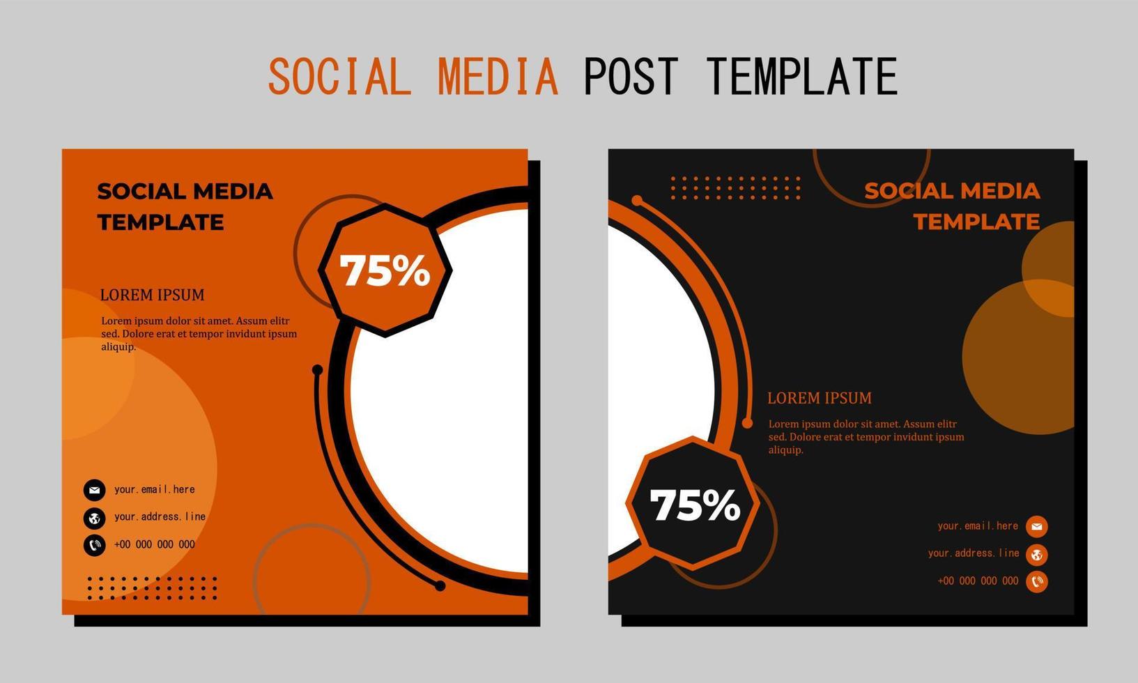 art vectoriel, illustration et texte de modèle de médias sociaux. conception simple et élégante vecteur