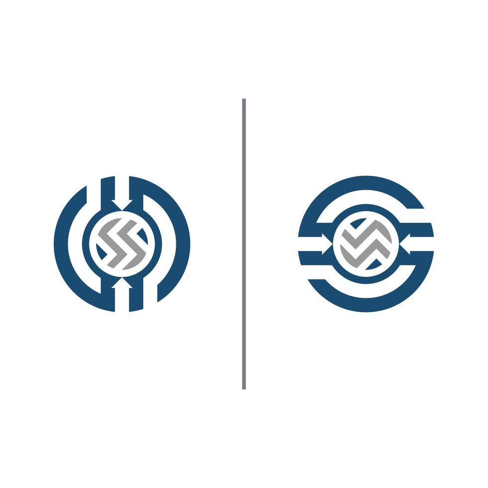 logo de cercle ou icône de cercle dans un style ambigramme simple vecteur
