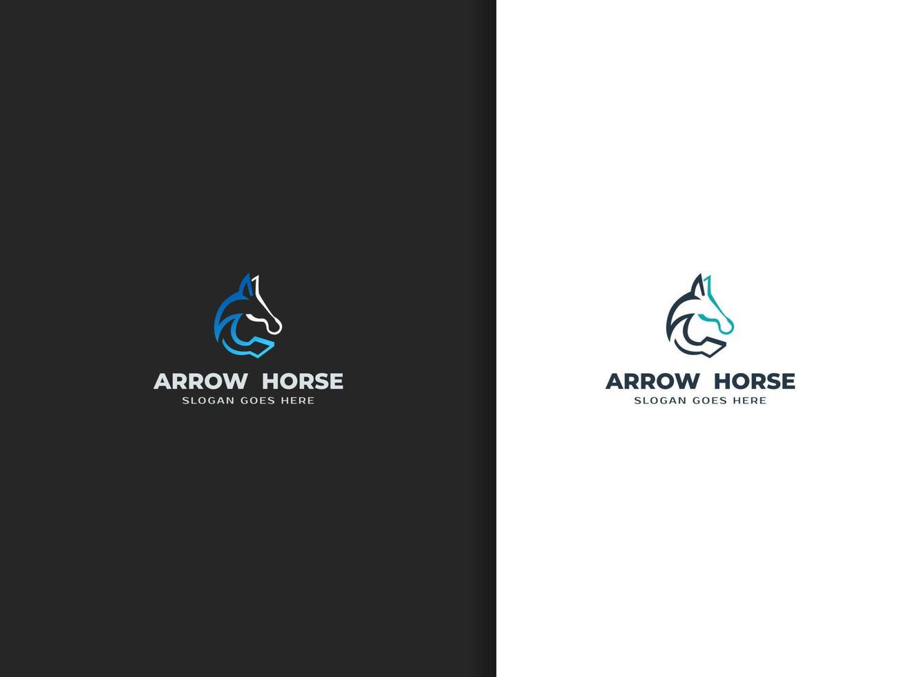 création de logo de cheval de style flèche abstraite et logo vecteur