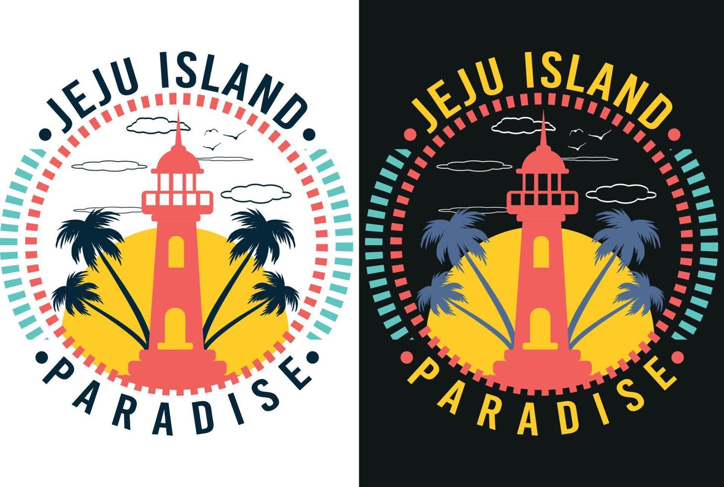conception de t-shirt paradis de l'île de jeju vecteur
