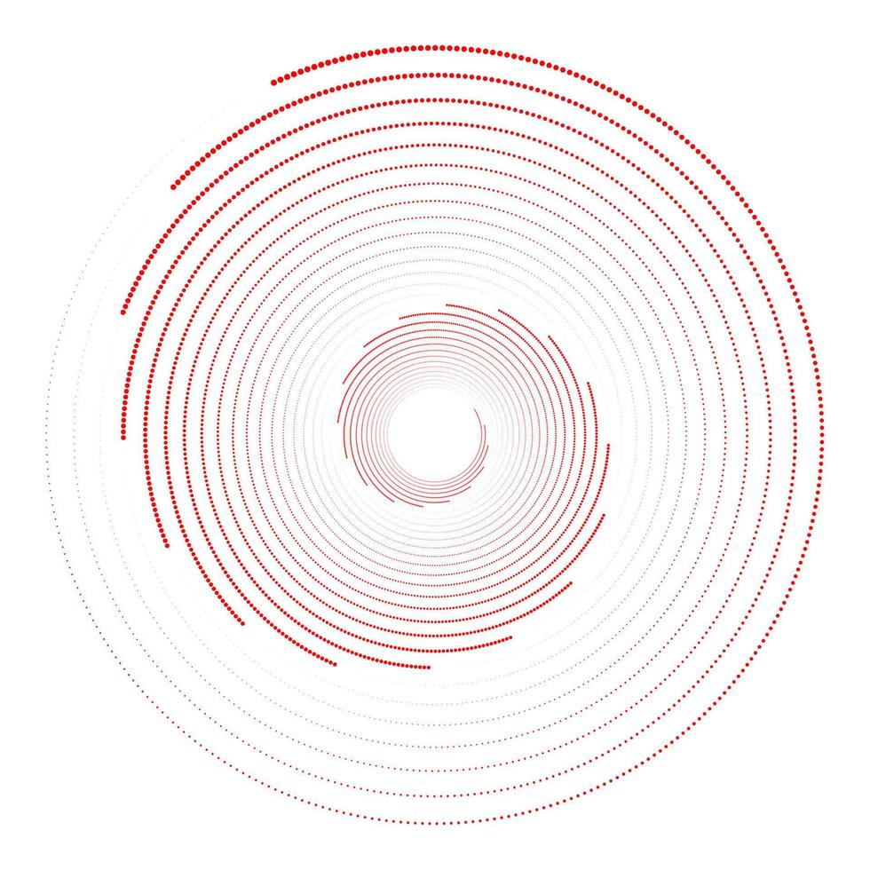 abstrait monochrome. illusion d'optique. conception de fond de points en spirale. op art. vecteur