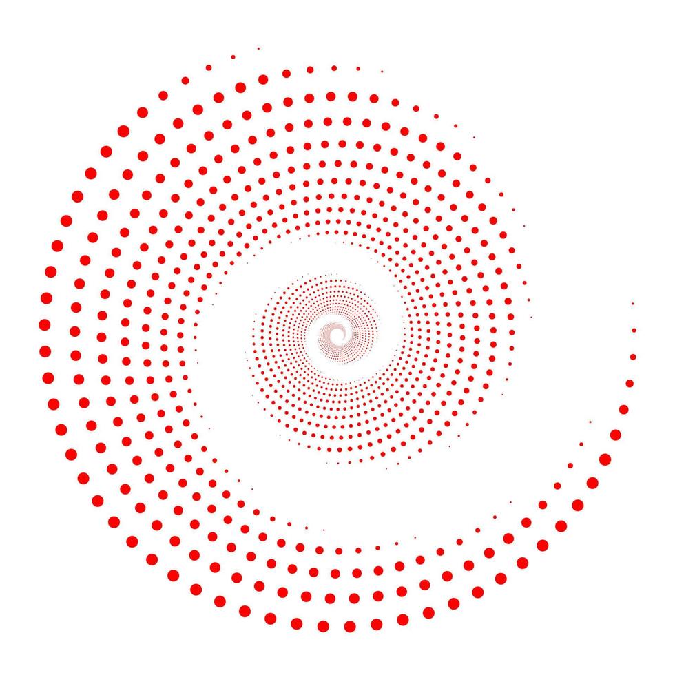 conception de fond de points en spirale. forme d'illusion d'optique. fond abstrait. arts optiques. vecteur