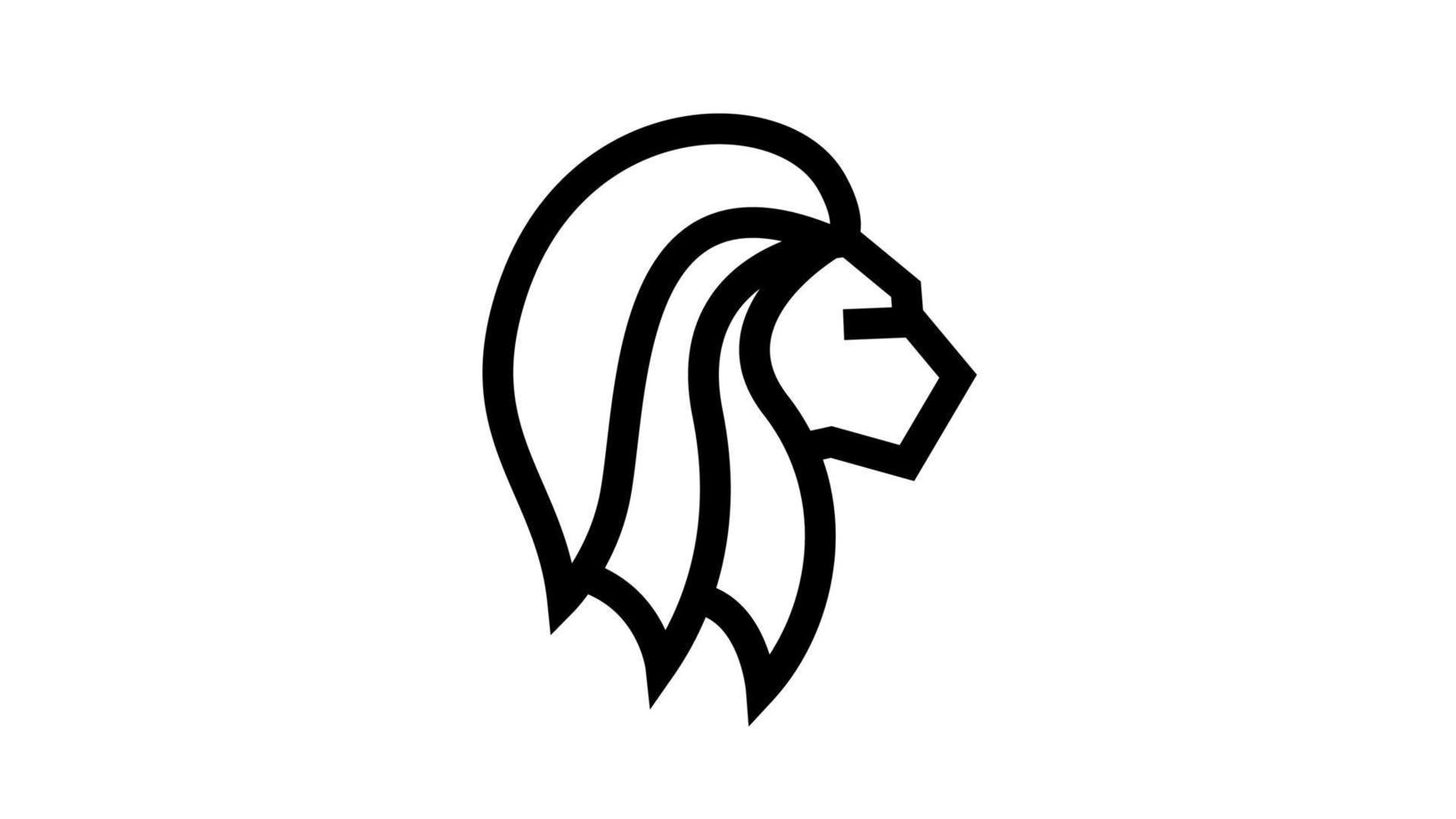 tête de lion logo concept illustration vectorielle vecteur