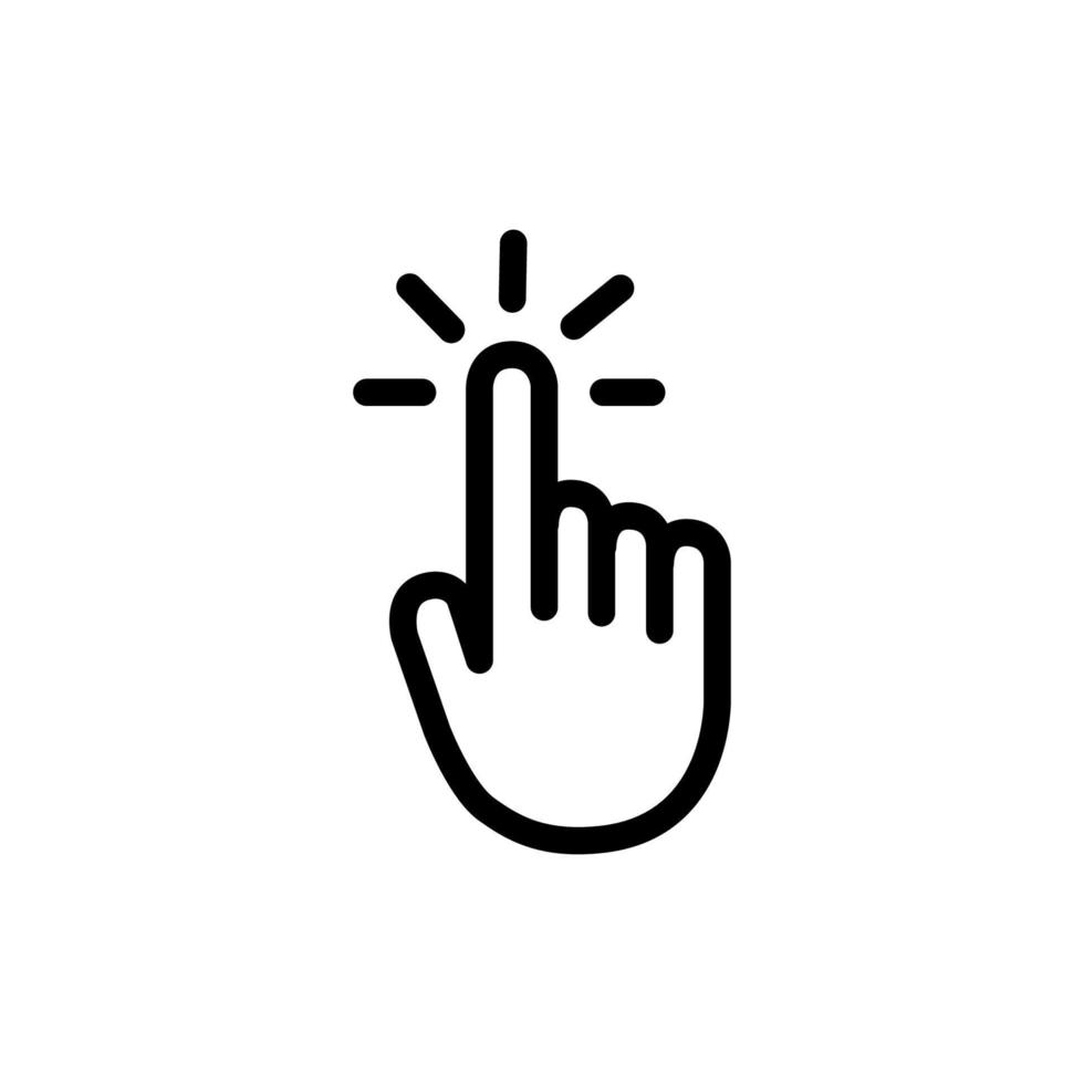 cliquant sur l'icône du doigt. icône de vecteur de pointeur de main