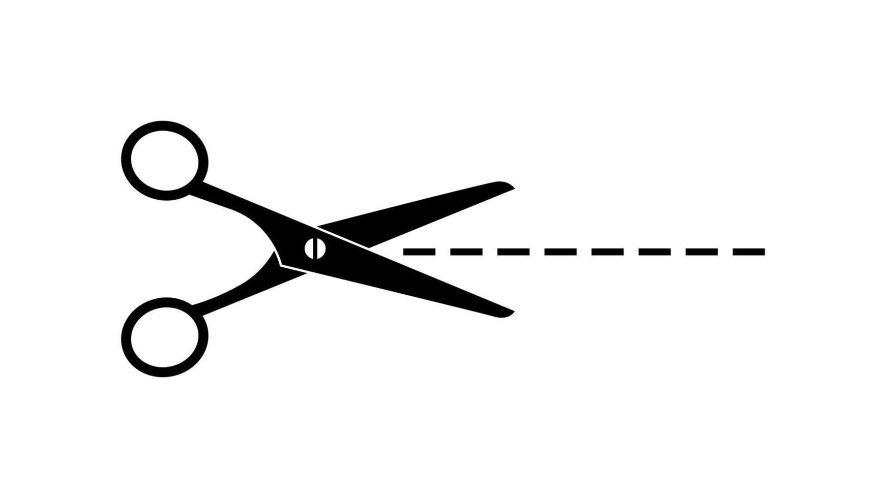 ciseaux avec lignes de coupe icône symbole illustration vectorielle vecteur