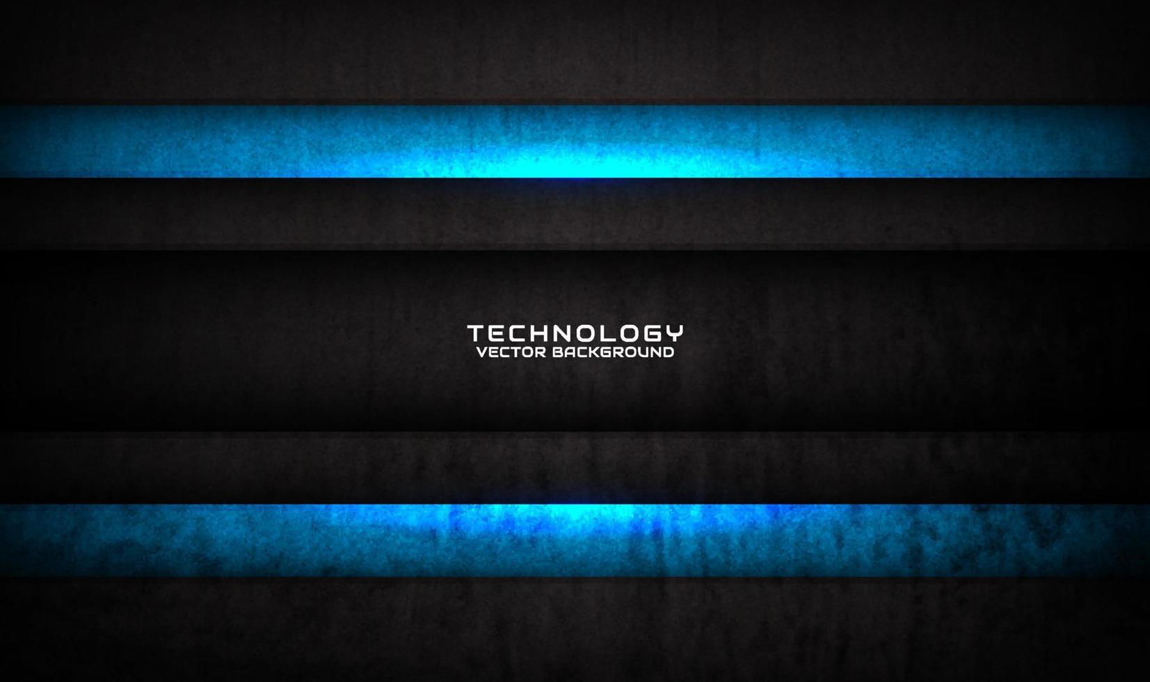 Couche de chevauchement d'arrière-plan abstrait de technologie bleu noir 3d sur un espace sombre avec une décoration à effet de texture grunge. concept de style futur d'élément de conception graphique pour la bannière, le dépliant, la couverture ou la page de destination vecteur