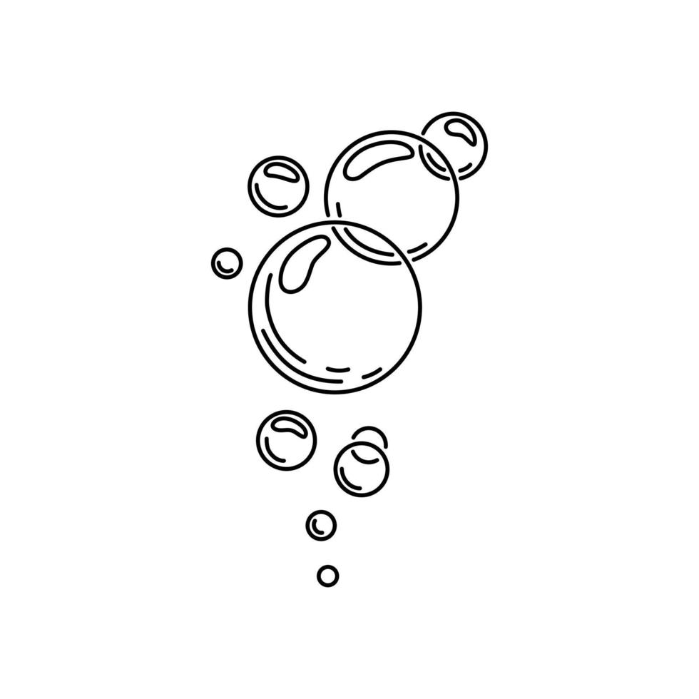 jeu de bulles de savon. bulles de boisson gazeuse, médicament, oxygène, eau. illustration vectorielle fond isolé vecteur