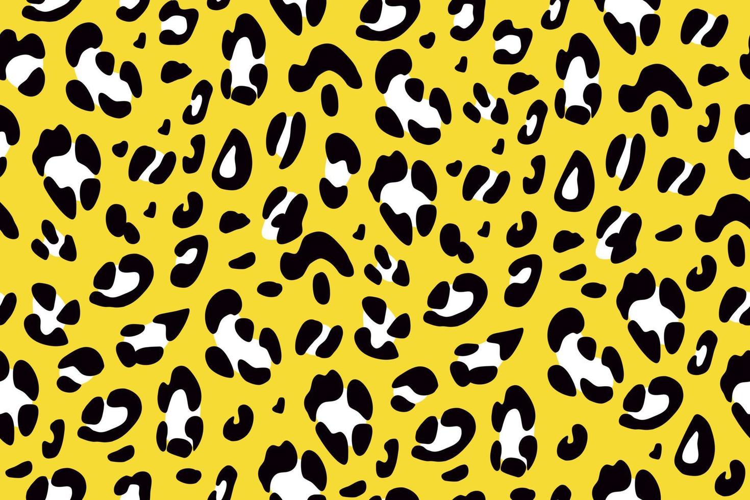 modèle sans couture léopard jaune et noir. imprimé animalier. fond de vecteur dessiné à la main