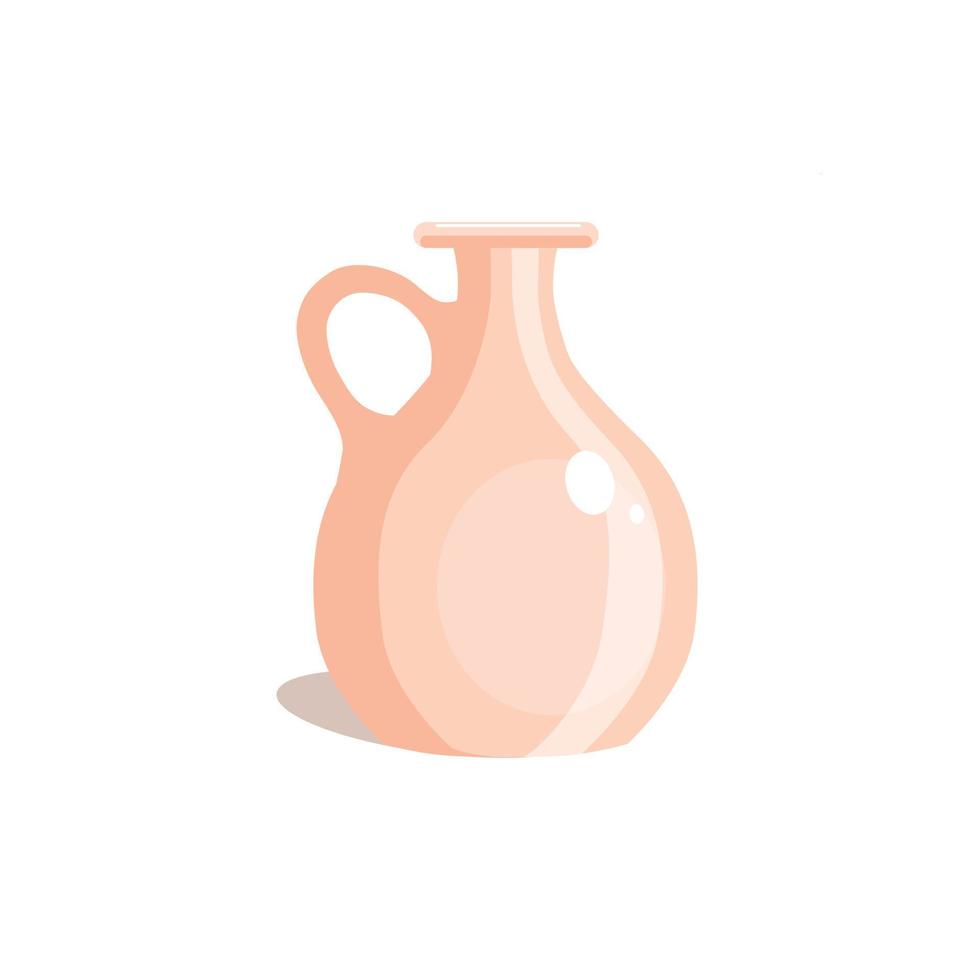 pichet d'argile. vase décoratif, style plat. pichet isolé sur fond blanc. illustration vectorielle. vecteur