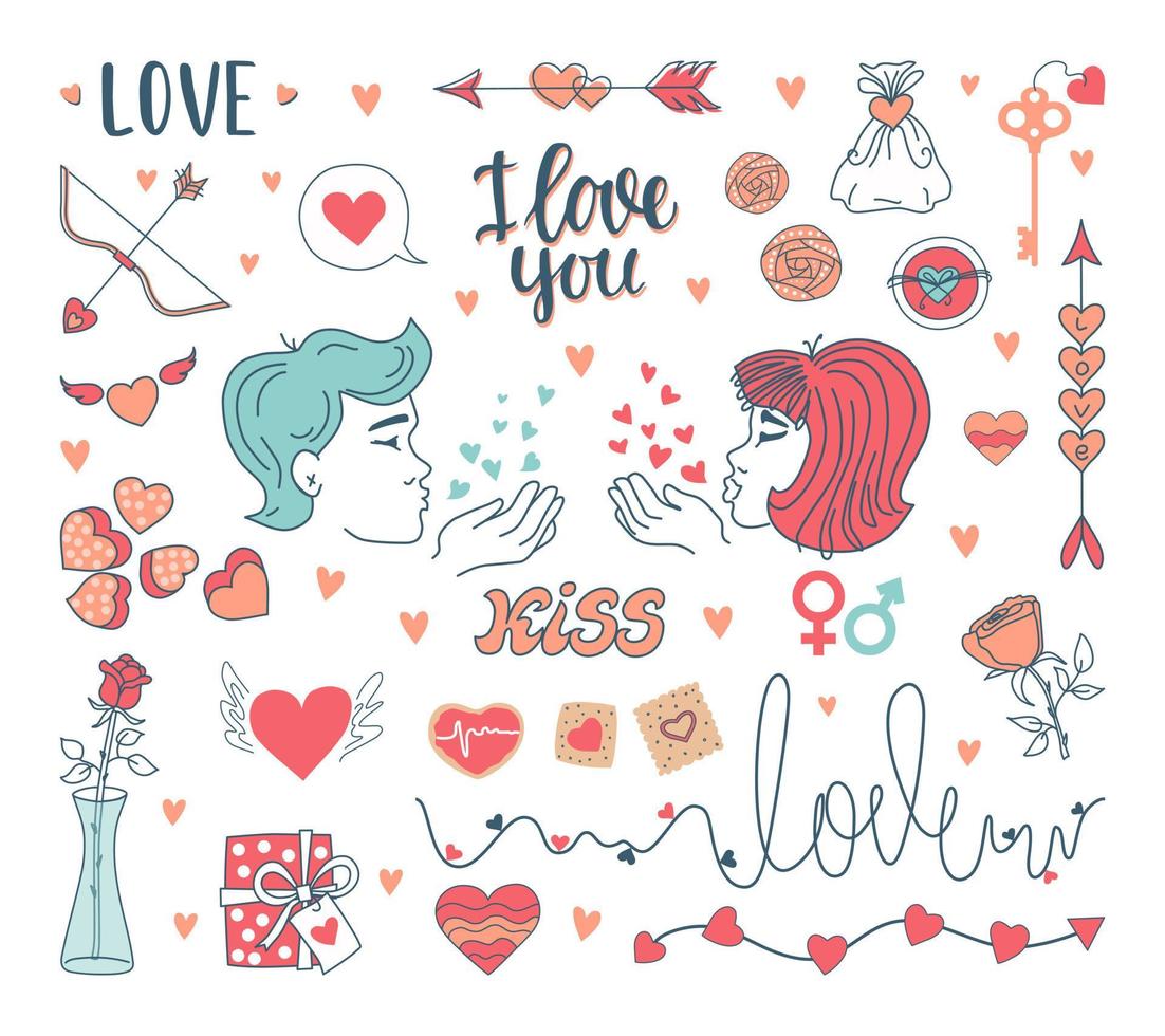 ensemble de la saint-valentin. illustration vectorielle. vecteur