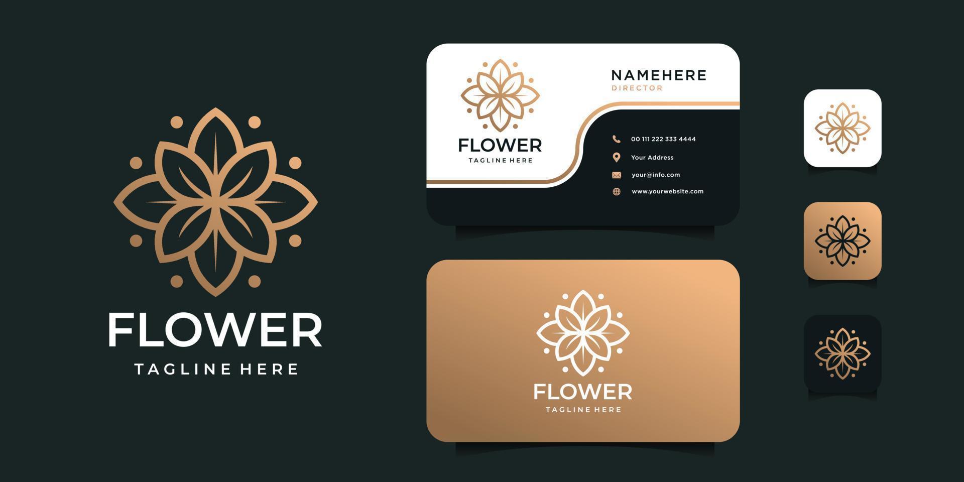 conception de vecteur de logo de fleur de beauté féminine pour le concept de nature de décoration de spa