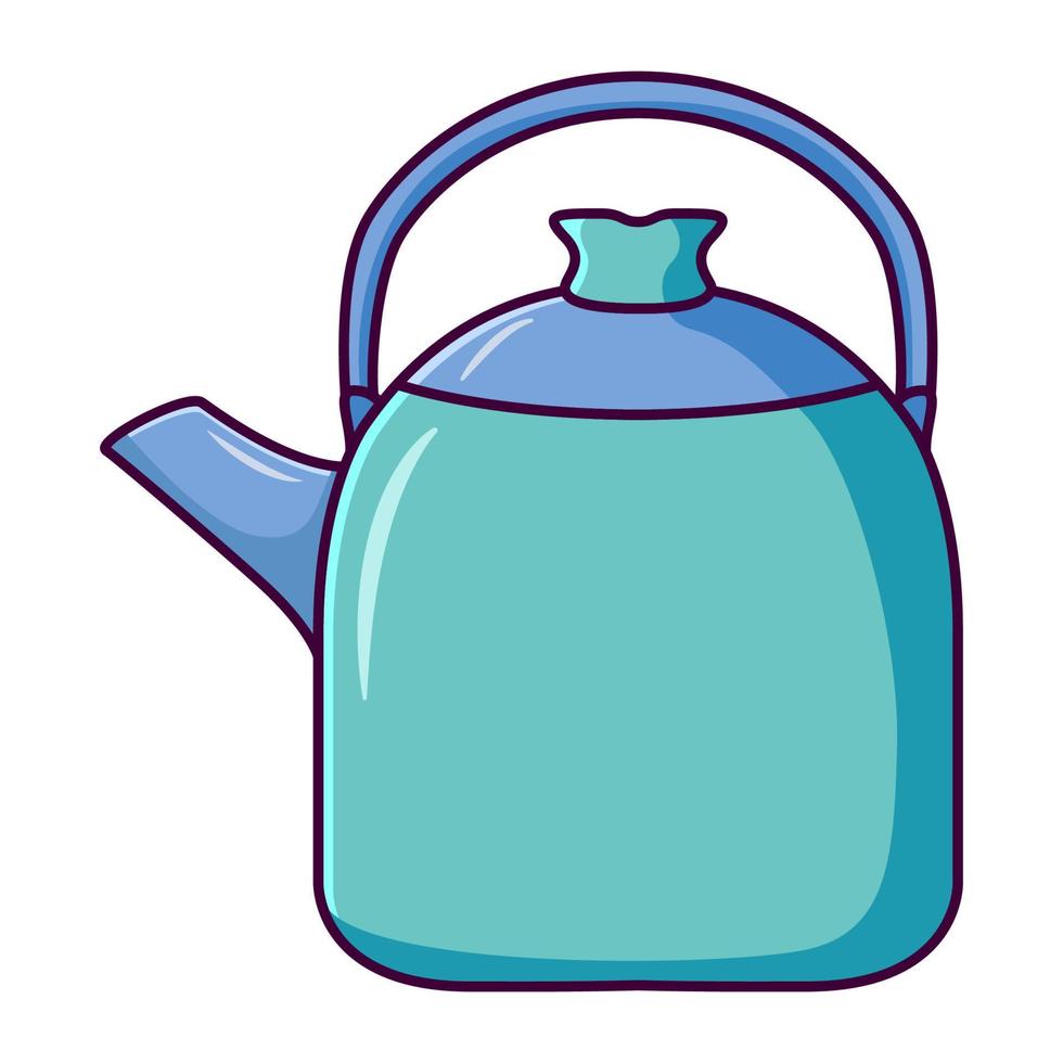 mignon bleu teapot.kitchen tool.householding element.isolated on white background.line art vector illustration.