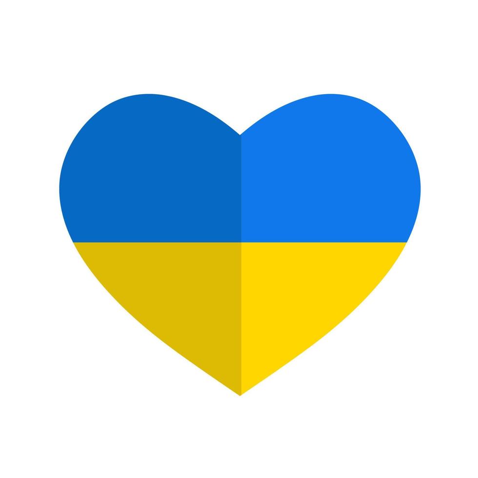 le drapeau de l'ukraine en forme de coeur vecteur