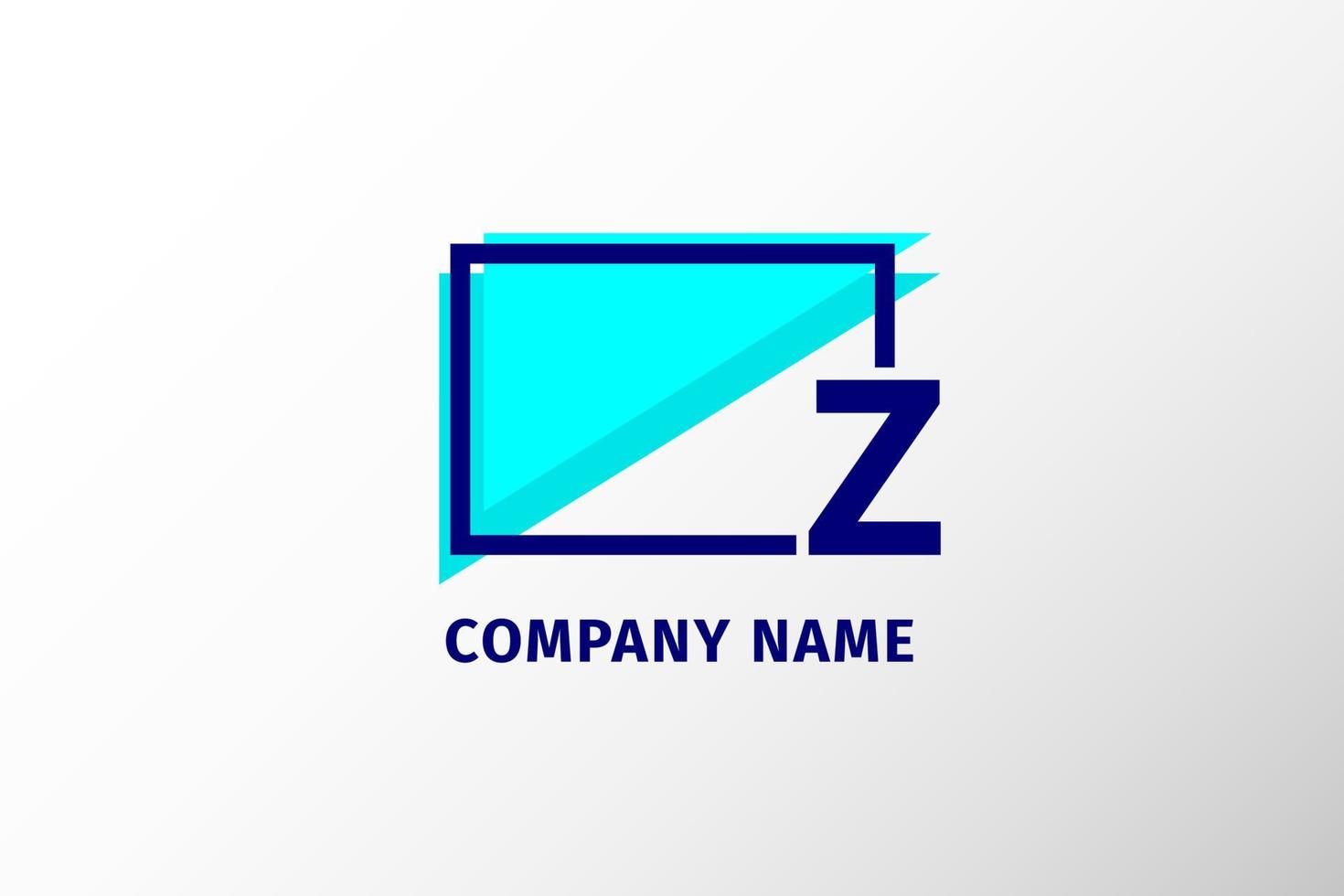lettre de cadre d'écran z. logo d'entreprise moderne et professionnel vecteur
