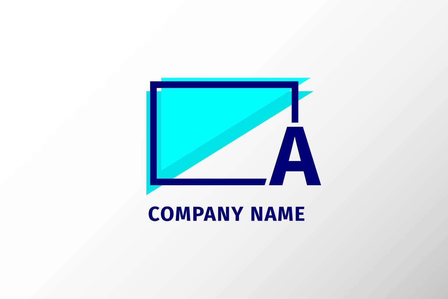 lettre de cadre d'écran a. logo d'entreprise moderne et professionnel vecteur