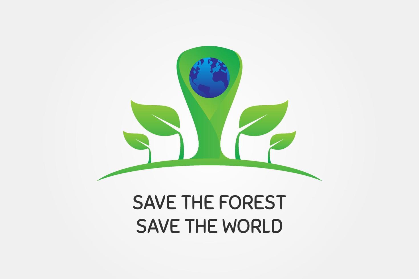 sauver la forêt, sauver le monde. logo de la communauté de l'environnement. illustration de l'événement de la journée mondiale vecteur