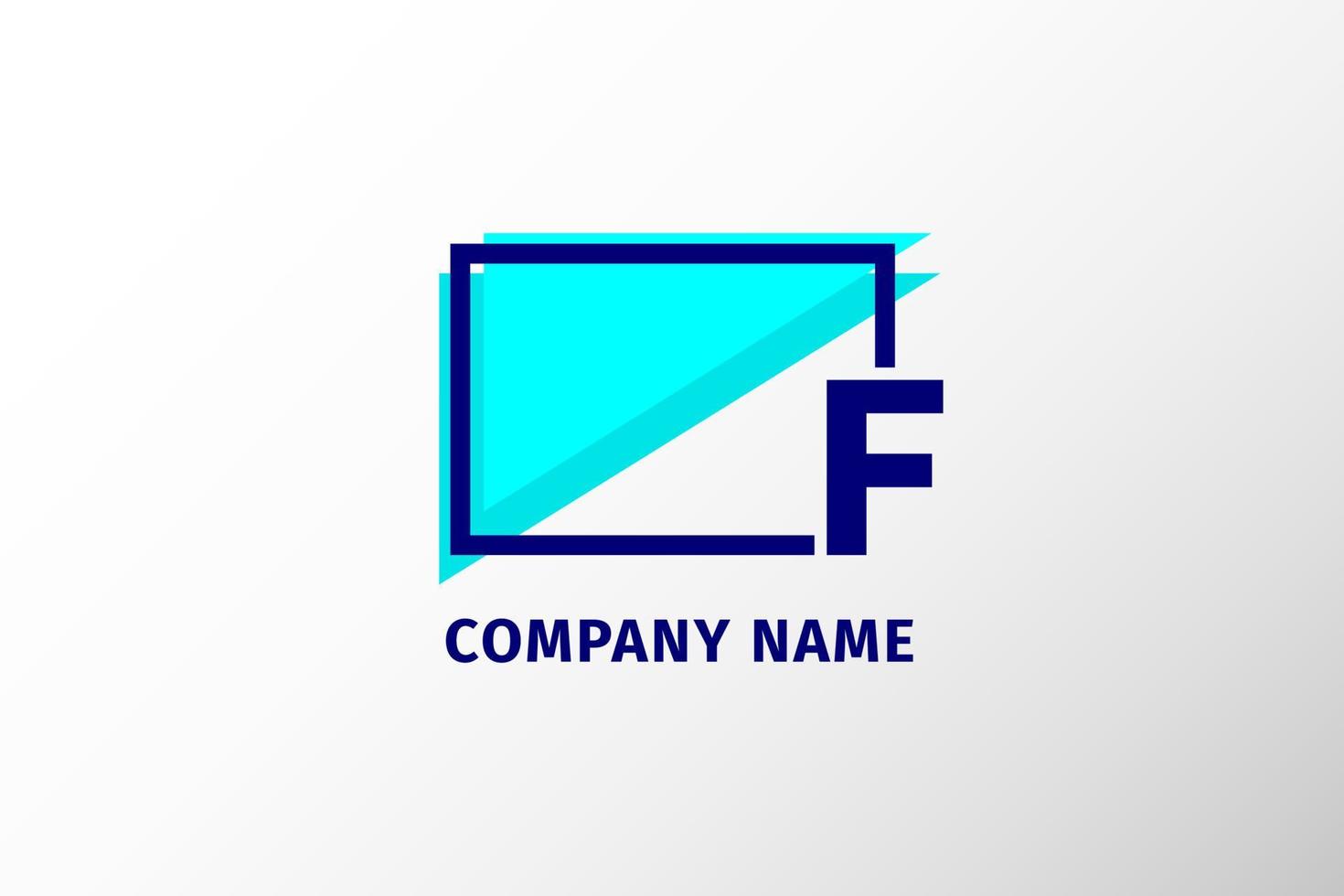 lettre de cadre d'écran f. logo d'entreprise moderne et professionnel vecteur