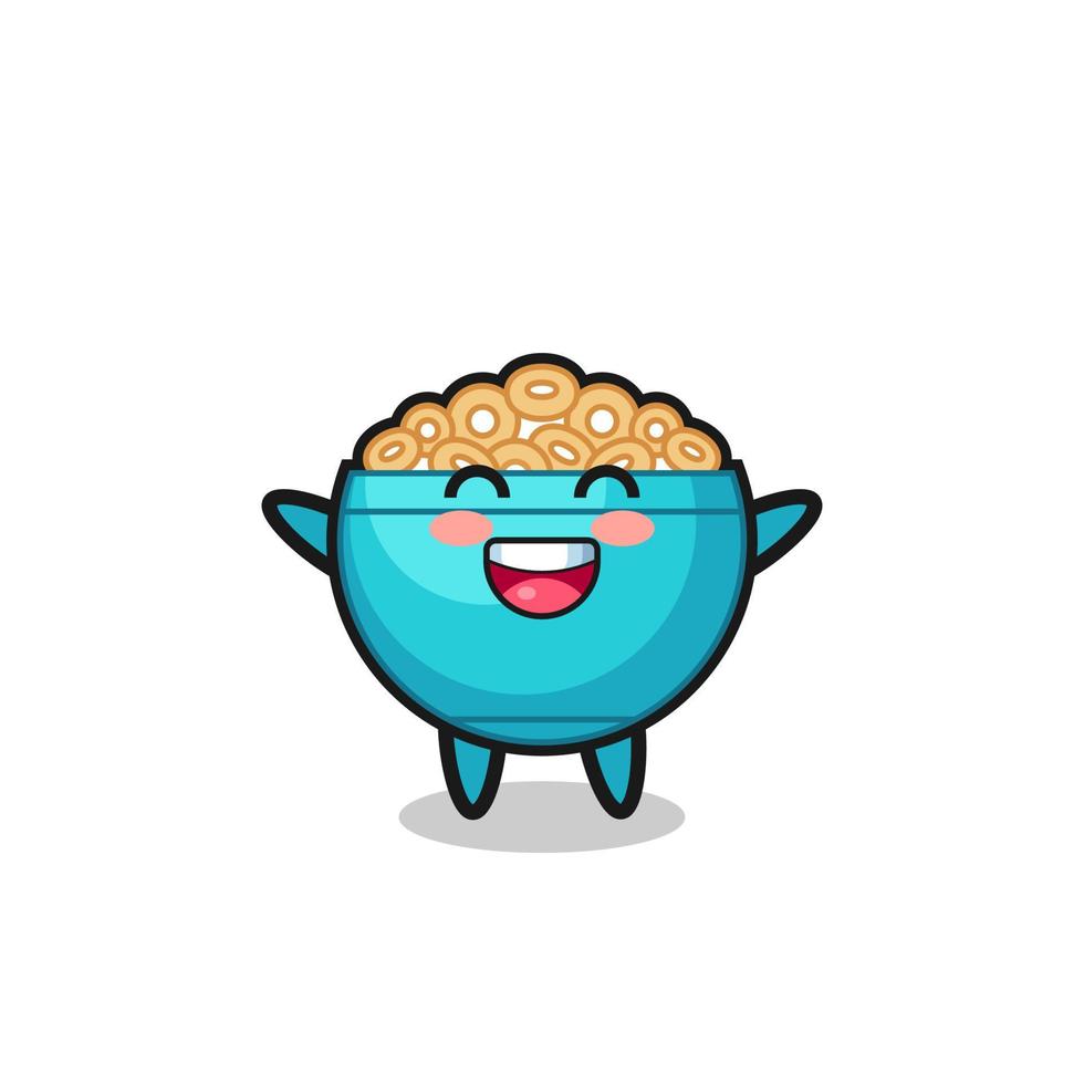 personnage de dessin animé de bol de céréales pour bébé heureux vecteur