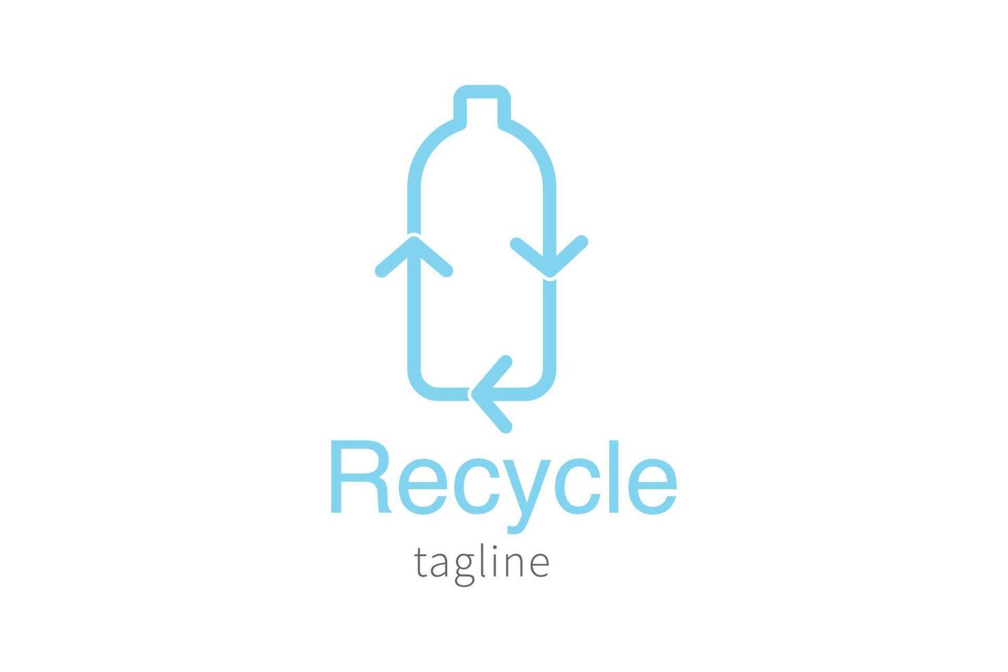 recycler la conception graphique de l'icône du logo de la bouteille biologique vecteur